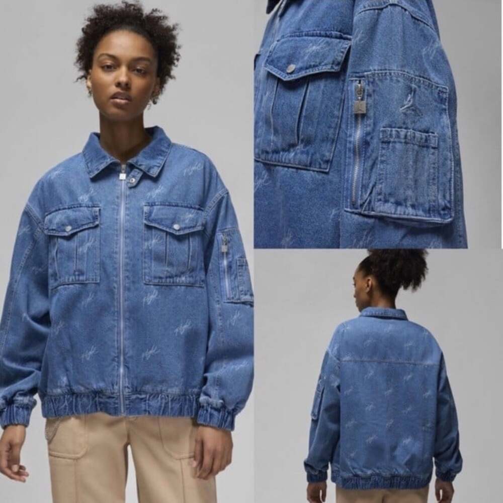 Jordan 100% Cotton Renegade Streetwear Flight Utility Denim Jean Jacket-XL